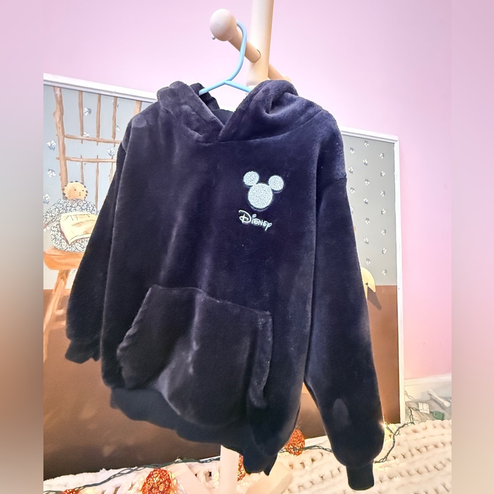 H&M Kids Black Fleece Hoodie with Mickey Mouse
